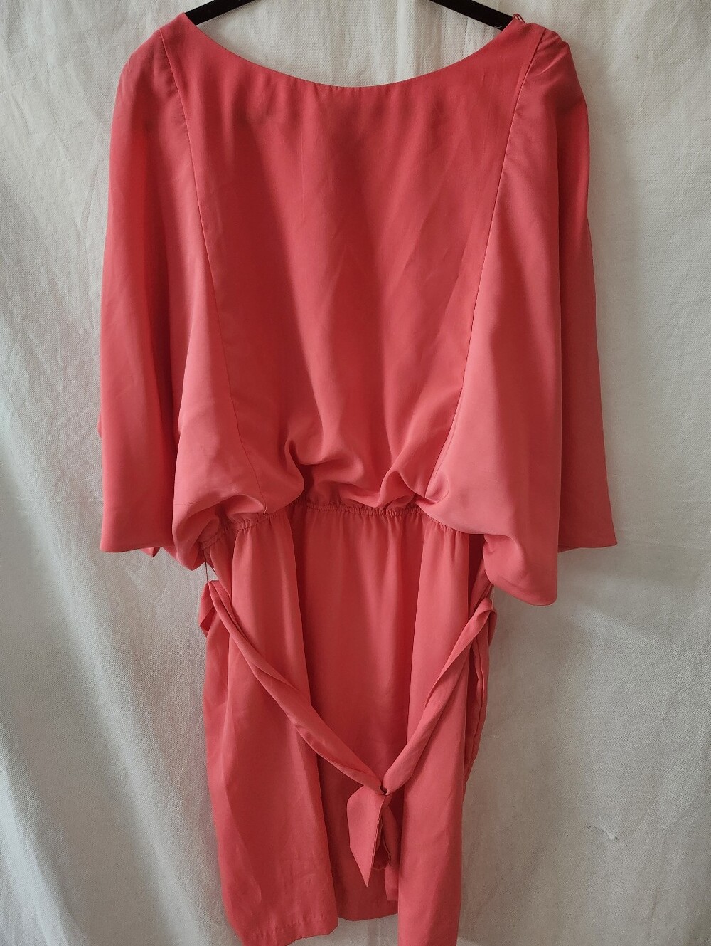 Scarlett Woman Coral Midi Dress with Tie-Back Waist Sz 22W